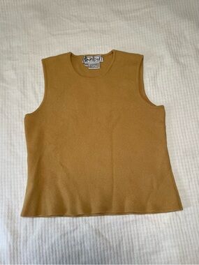 Carlisle merino wool sweater vest golden teacher cottage grandpa granola S/M